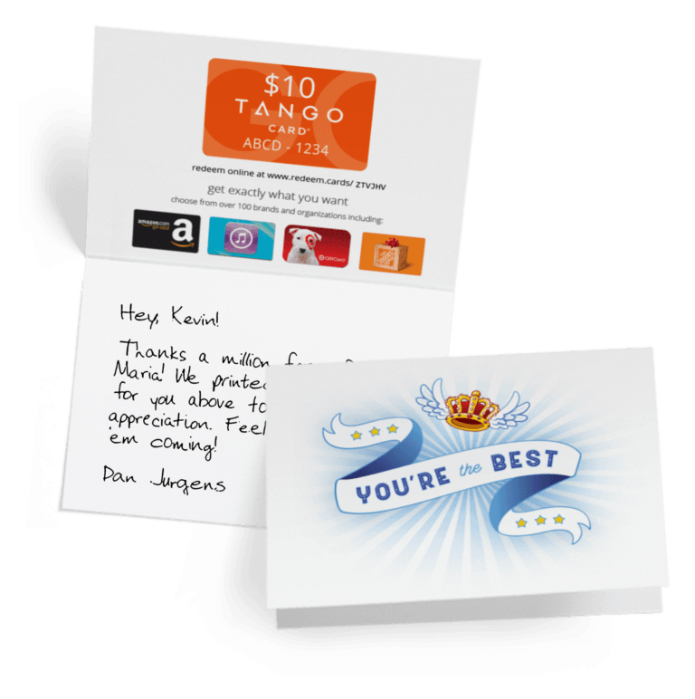 Card example you're the best ClientCircle