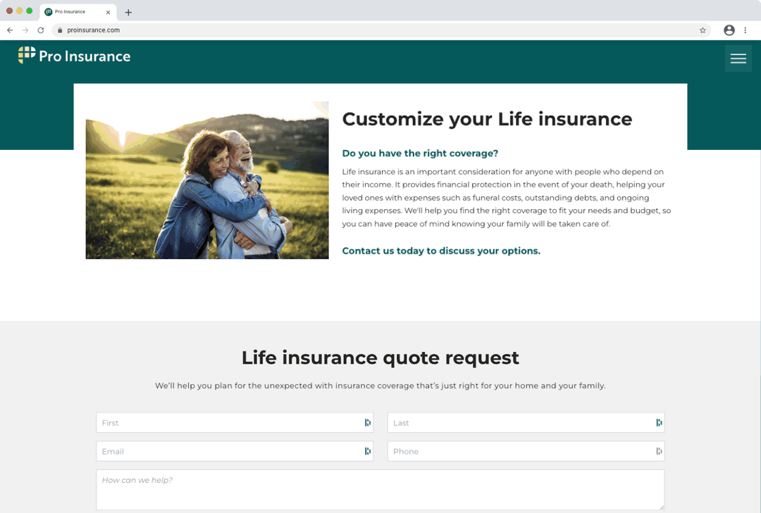 Cue with web chat button example ClientCircle