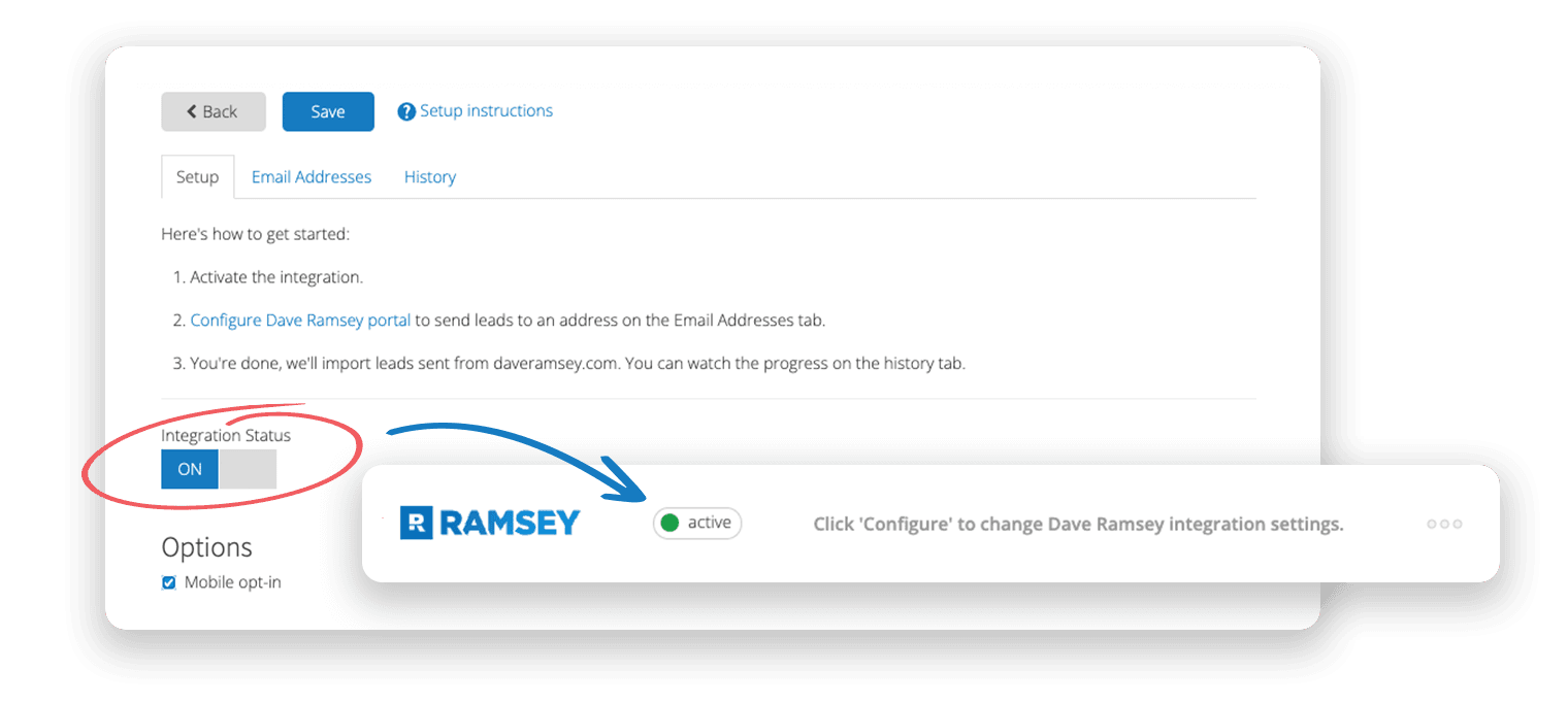 Dave Ramsey integration ClientCircle