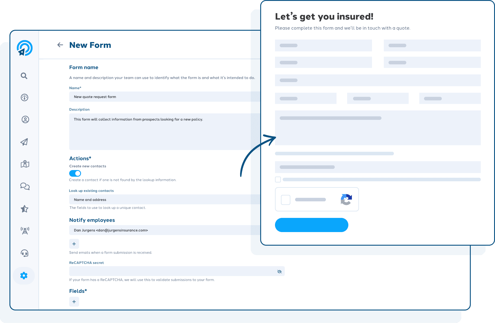 ClientCircle forms feature