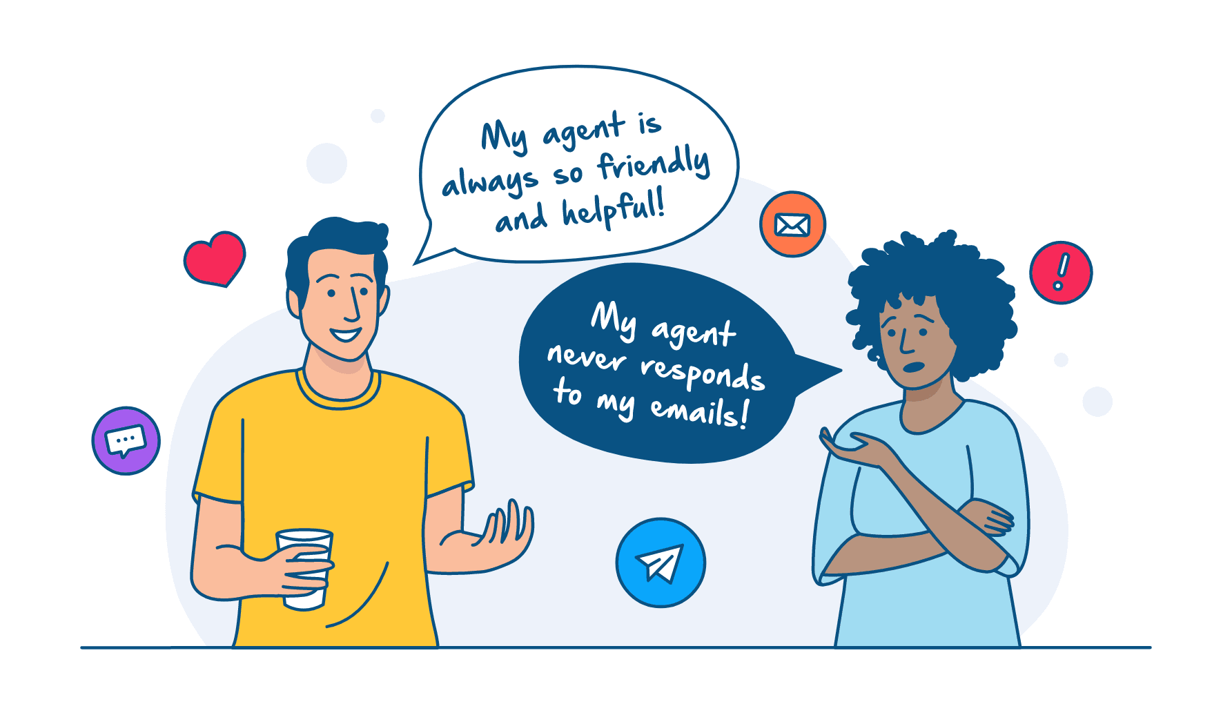 Example of what policyholders say they like and dislike about their insurance agent